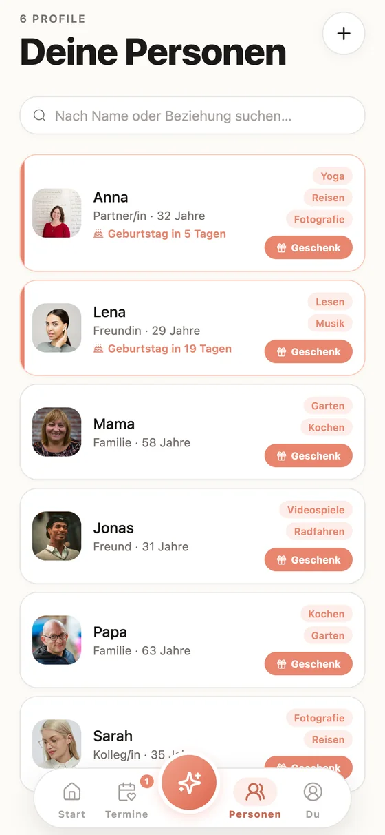 Die Menschen, die du beschenkst, und was sie lieben